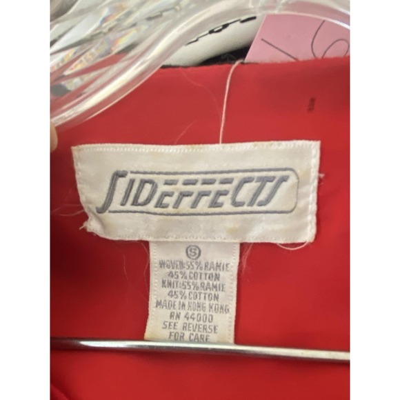 80's VTG Jumpsuit Side Effects Red Black Sz S NewWave Punkrock Grung - Picture 8 of 8